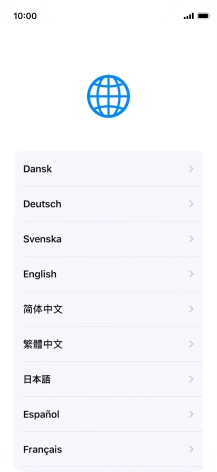 Press the required language.