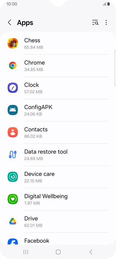 Press the required app.