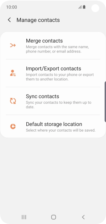 Press Import/Export contacts.