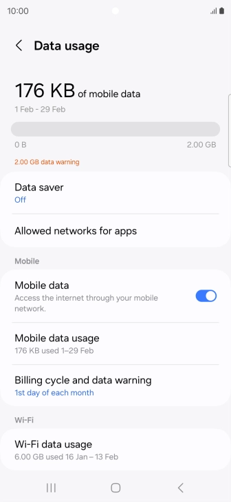 The total data usage is displayed.