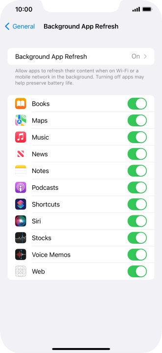 Press Background App Refresh.
