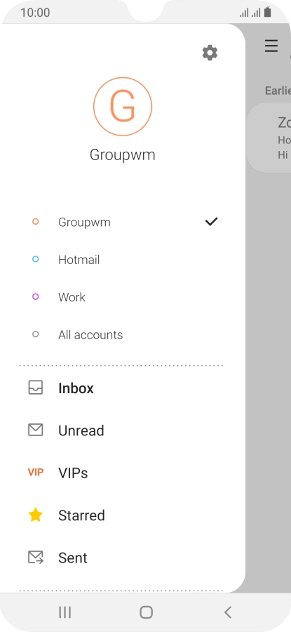 Press the settings icon.