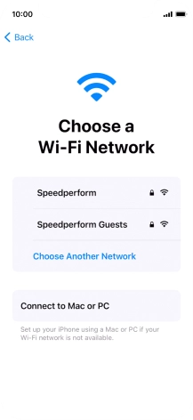 Press the required Wi-Fi network.
