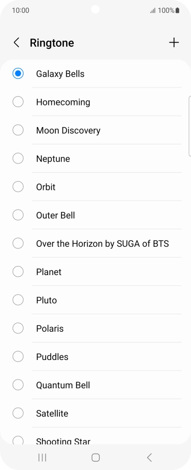 Press the add ring tone icon.