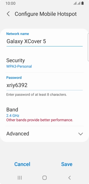 Press the field below 