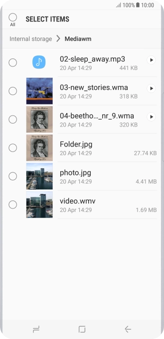 Press the required file.