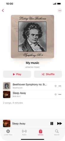 Press the song title.