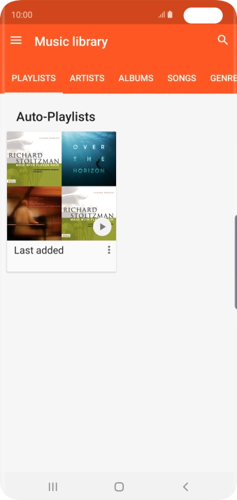Press the required category and go to the required audio file.