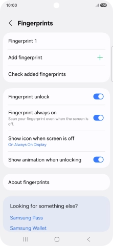 Press the indicators next to the required settings to turn them on or off.