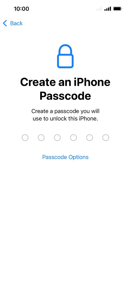 Press Passcode Options. Press Passcode Options.