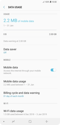 The total data usage is displayed.