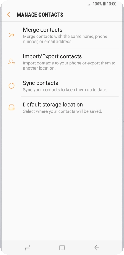 Press Import/Export contacts.