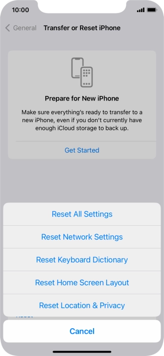 Press Reset All Settings.