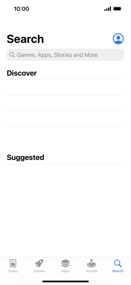 Press the search field and key in the name or subject of the required app.