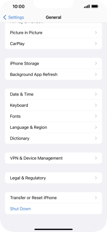 Press Transfer or Reset iPhone.