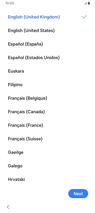 Press the required language.