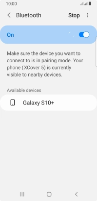 Press the required Bluetooth device and follow the instructions on the screen to pair the device with your phone.