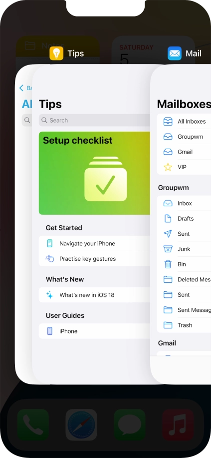 Slide upwards on the required application to end it.