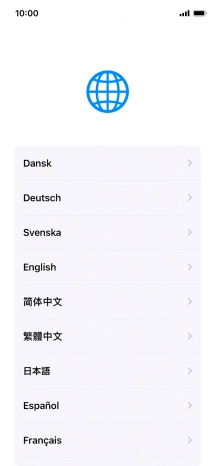 Press the required language.