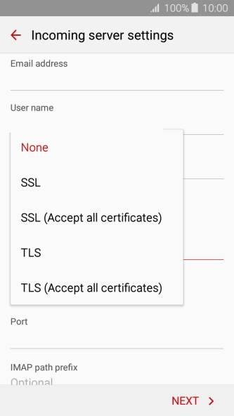 Press None to turn off the function.