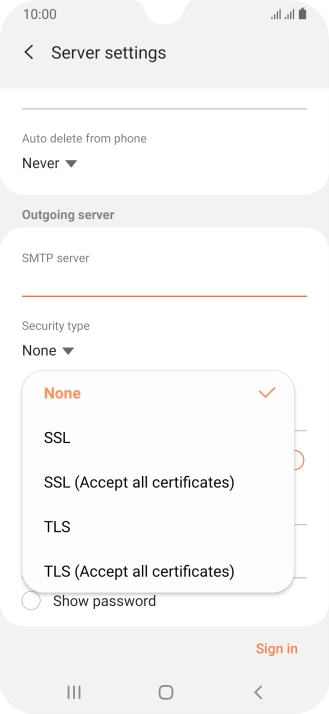 Press None to turn off the function.
