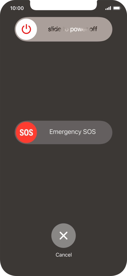 Press and drag the power off icon right.