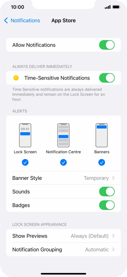 Press the indicator next to 