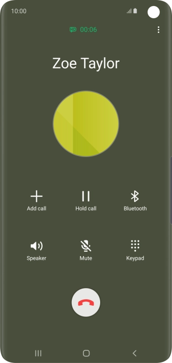 Press the end call icon.
