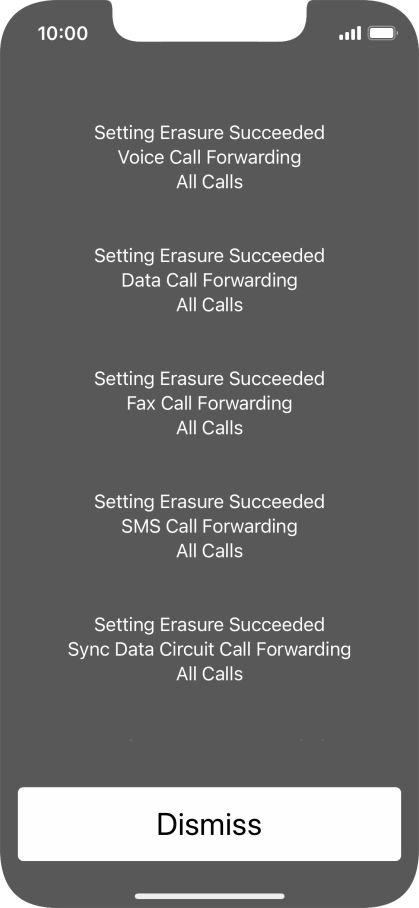 Press Dismiss. Press Dismiss.