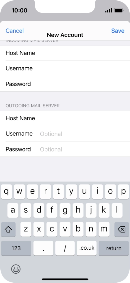 Press Save. Your email account has now been set up. To select more settings for incoming and outgoing server, proceed with the following steps.