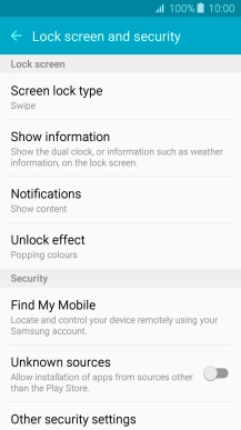 Press Screen lock type. Press Screen lock type.