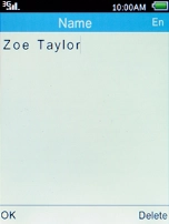 Key in the required name and press the Left selection key.