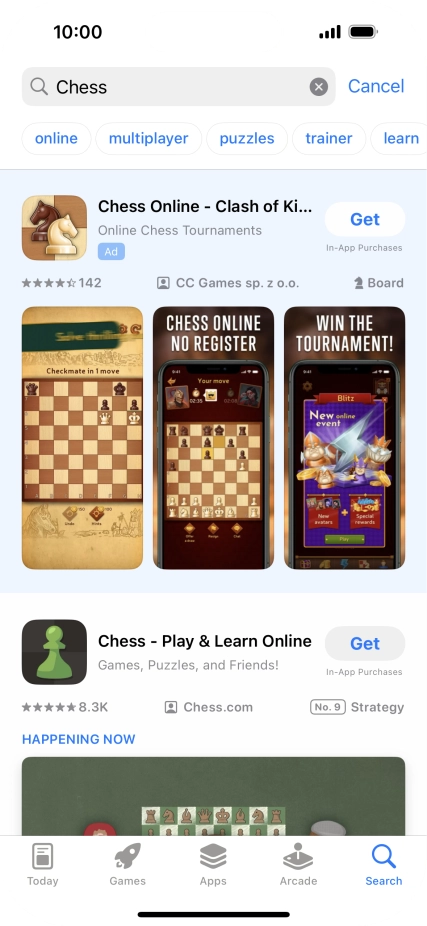 Press the required app.