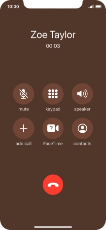 Press the end call icon to end the call.