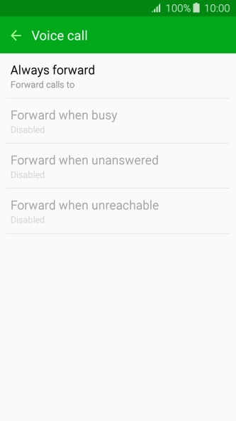 Press the required divert type.