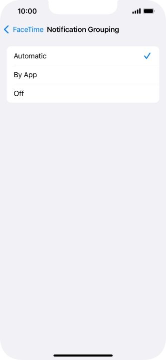 Press the required setting. Press the required setting.