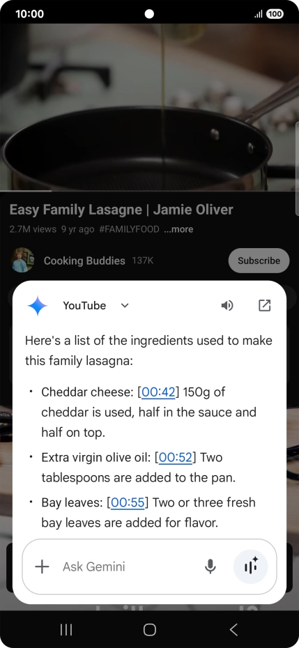 The answer from Gemini to your question is displayed.