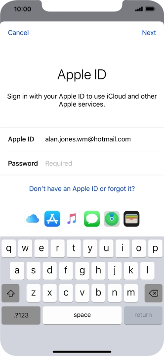 Press the field next to 
