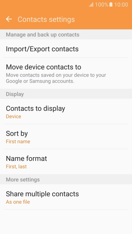 Press Import/Export contacts.
