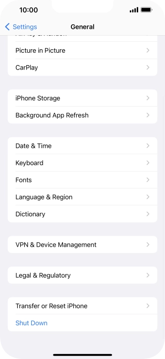 Press Transfer or Reset iPhone.