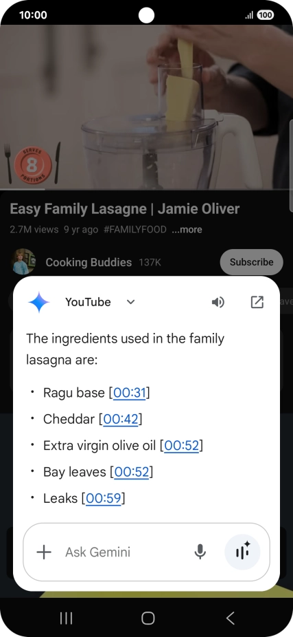 The answer from Gemini to your question is displayed.