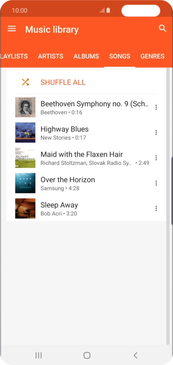 Press the required audio file. Press the required audio file.