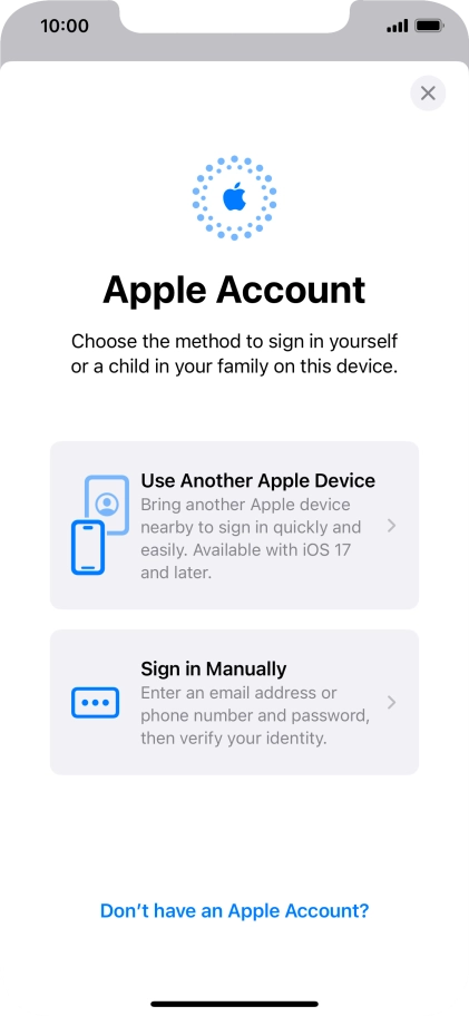 Press Sign in Manually.