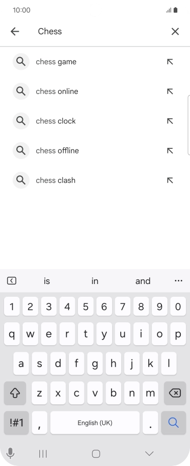 Key in the name or subject of the required app and press the search icon.