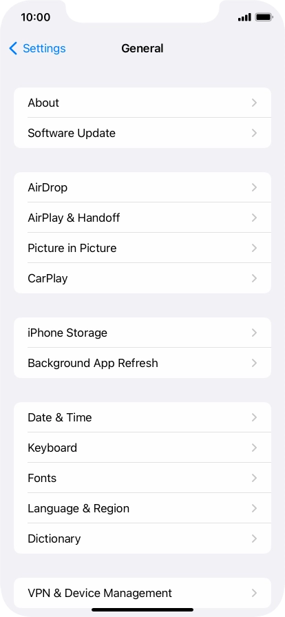 Press Software Update. If a new software version is available, it's displayed. Follow the instructions on the screen to update the phone software.