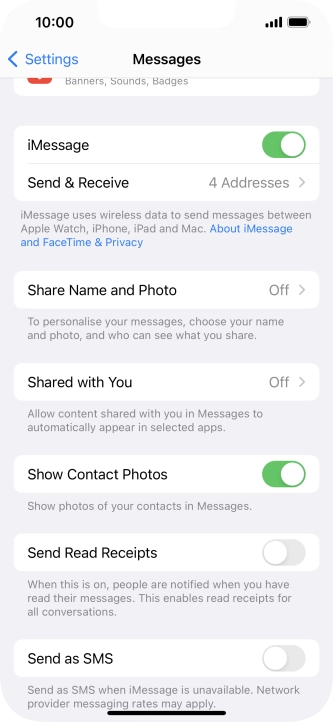 Press the indicator next to 
