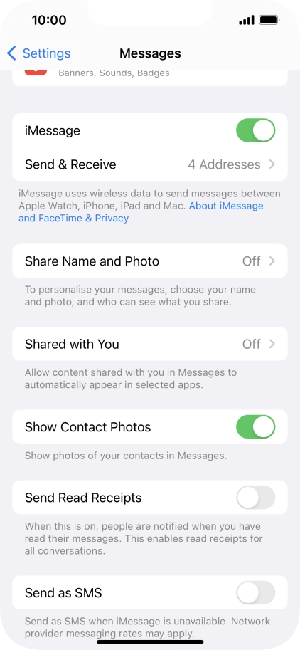 Press the indicator next to 