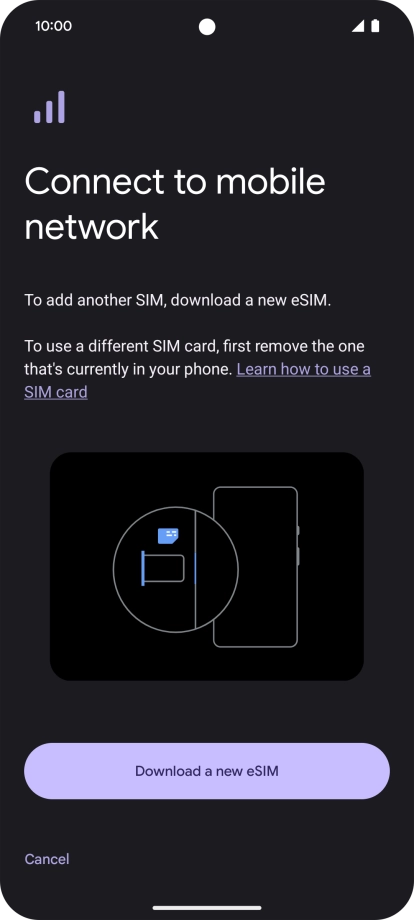 Press Download a new eSIM.