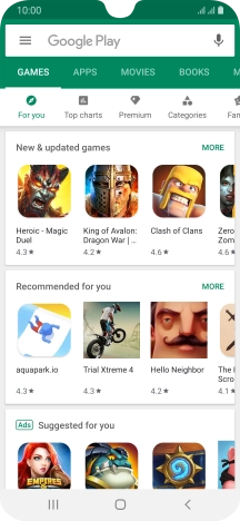 Press the search field.