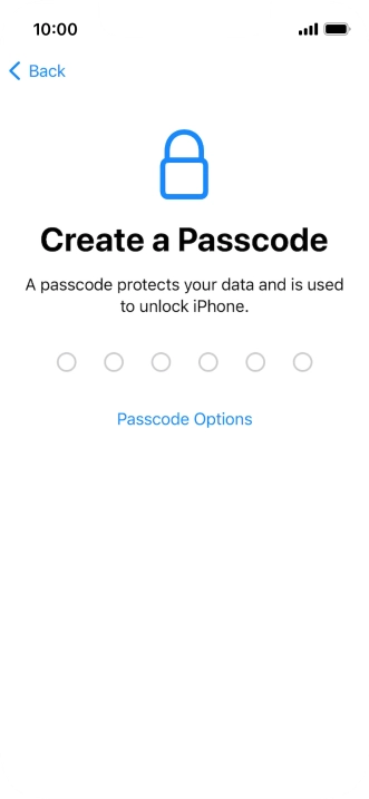 Press Passcode Options.
